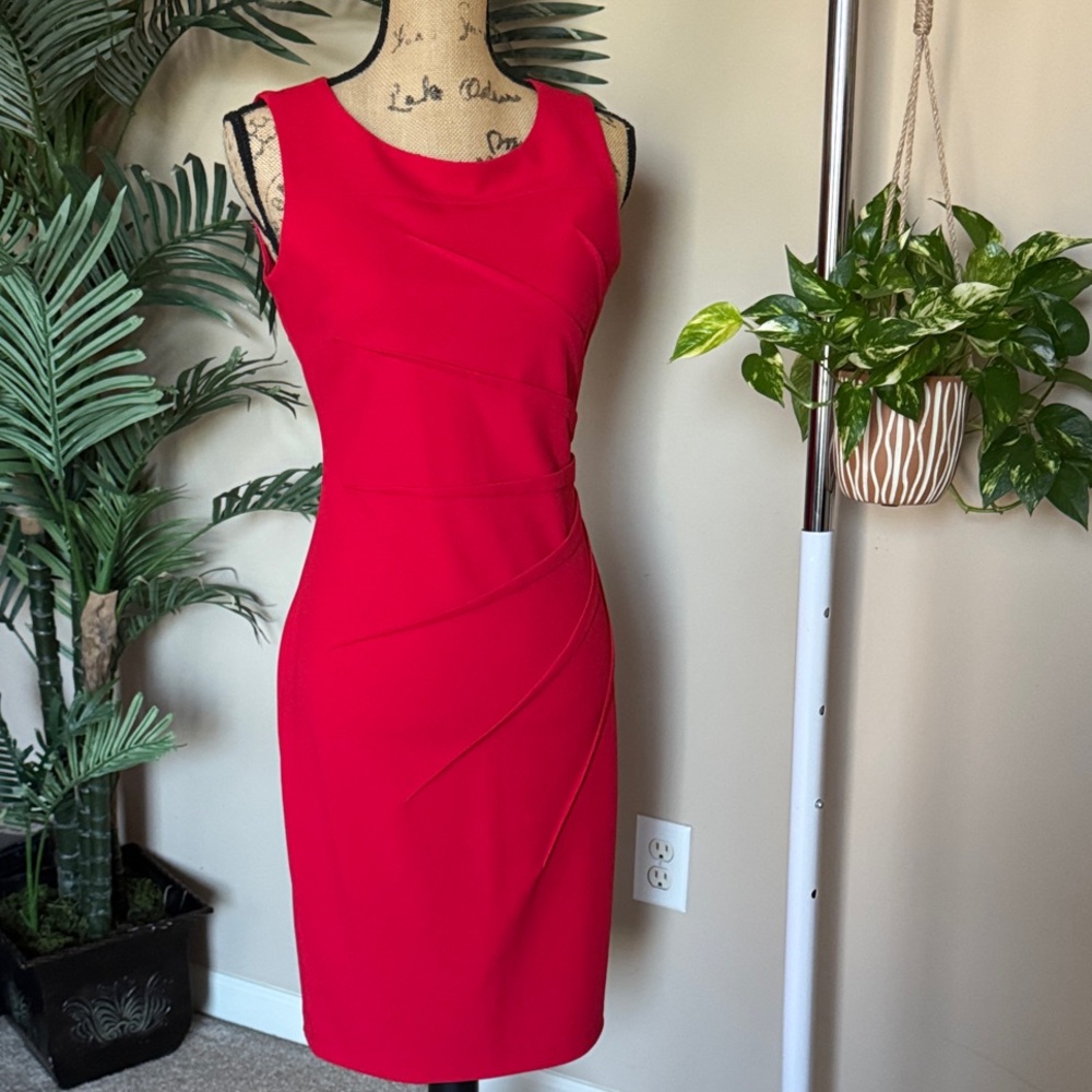 Calvin Klein Vibrant Red Midi Dress